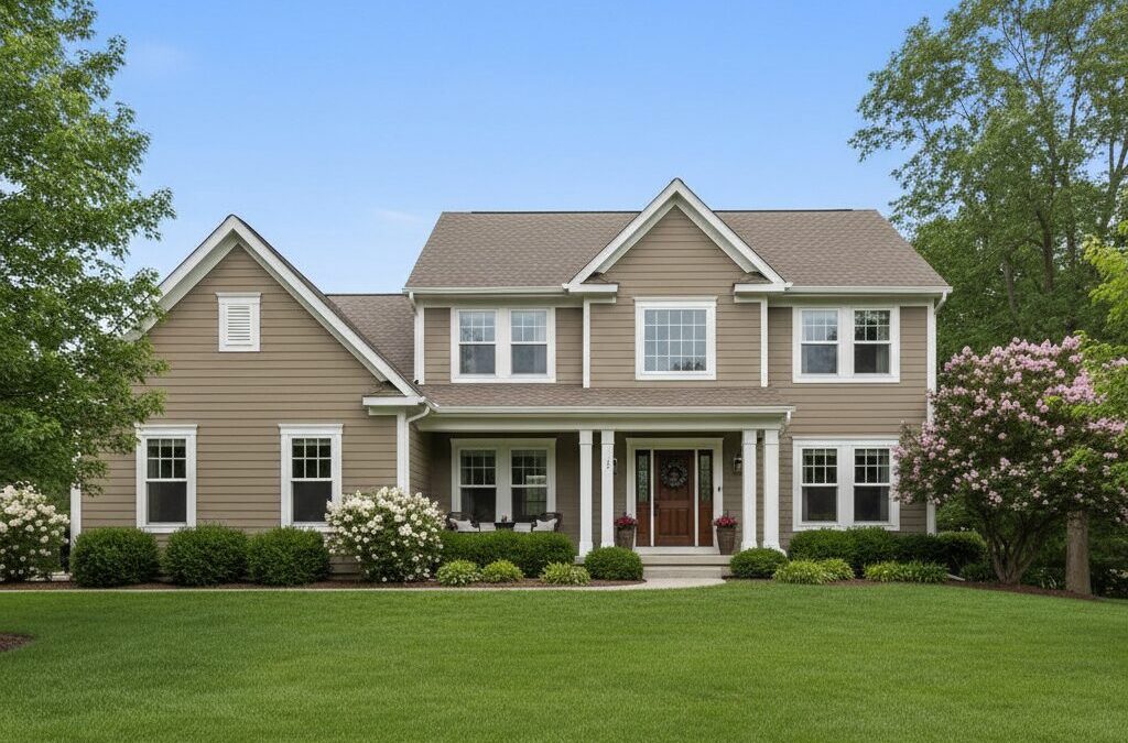 exterior painting Pewaukee home with fresh durable finish in Wisconsin weather